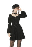 The Demoiselle: Victorian Gothic Mini Dress with Corset