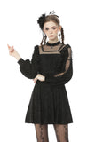 Starless Sky: Dreamy Gothic Net Neckline Dress