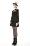 Starless Sky: Dreamy Gothic Net Neckline Dress