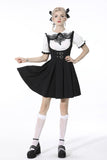 Sprite Schoolgirl: Preppy Pleated Skirt with Suspenders