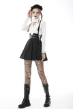 Sang-froid: Cool Punk Pleated Skirt with Suspenders