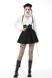 Sang-froid: Cool Punk Pleated Skirt with Suspenders