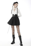 Sang-froid: Cool Punk Pleated Skirt with Suspenders