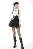 Sang-froid: Cool Punk Pleated Skirt with Suspenders