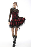 Hell_bent: Punk Rebel Plaid Strap Dress