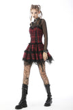 Hell_bent: Punk Rebel Plaid Strap Dress