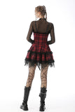 Hell_bent: Punk Rebel Plaid Strap Dress