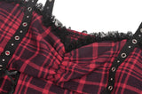 Hell_bent: Punk Rebel Plaid Strap Dress