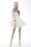 Sakura - Gothic Dress with Red Lace Detailing