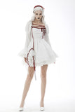 Sakura - Gothic Dress with Red Lace Detailing