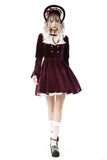 Elegantly Evil - Dark Red Gothic Frilly Dress