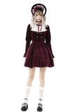 Elegantly Evil - Dark Red Gothic Frilly Dress