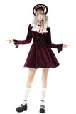 Elegantly Evil - Dark Red Gothic Frilly Dress