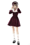 Elegantly Evil - Dark Red Gothic Frilly Dress