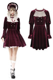 Elegantly Evil - Dark Red Gothic Frilly Dress