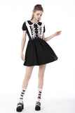 Black Sakura: Gothic Lolita black floral embroidery doll dress