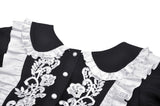 Black Sakura: Gothic Lolita black floral embroidery doll dress