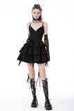 Undead - Strapped Frill Hem Distressed Dress