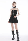 Pretty Pariah: Punkrock Zipper and Belt Strapless Dress