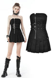 Pretty Pariah: Punkrock Zipper and Belt Strapless Dress