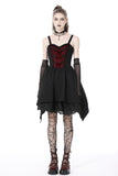 Panache: Black and Red Gothic Strap Short Dress