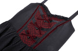 Panache: Black and Red Gothic Strap Short Dress