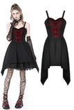 Panache: Black and Red Gothic Strap Short Dress