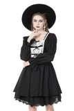 Lady Victoria: Gothic Black and White Lace Dress