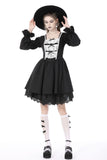 Lady Victoria: Gothic Black and White Lace Dress