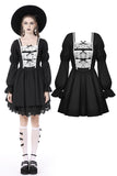 Lady Victoria: Gothic Black and White Lace Dress