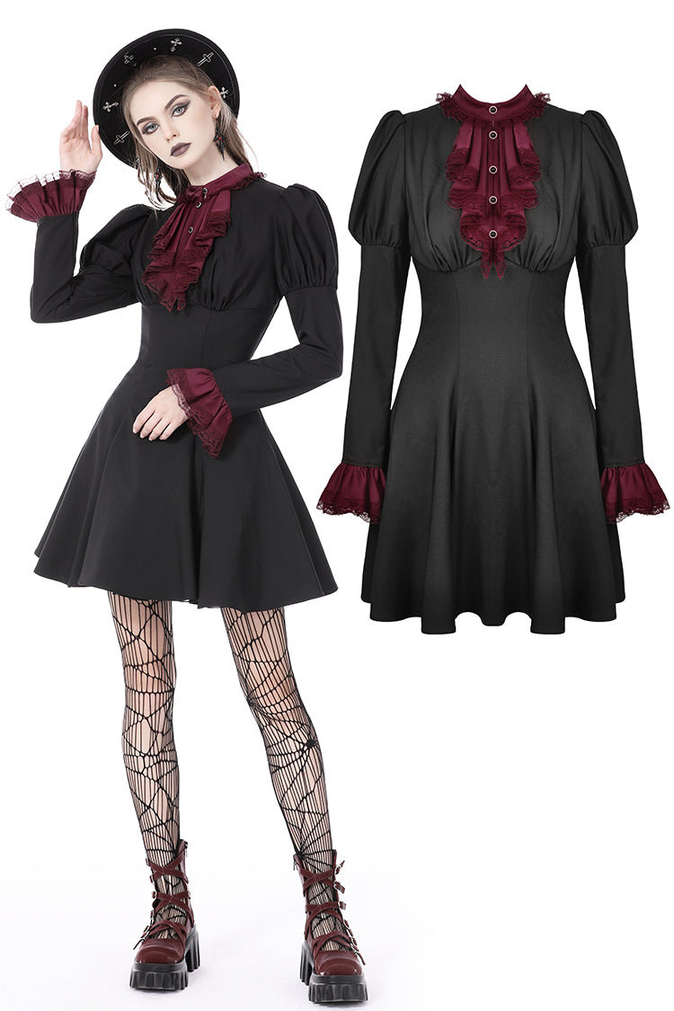 Nocnitsa: Gothic Black and Red Frilly Dress