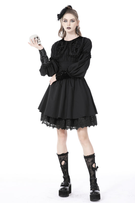 Lady Hamlet: Gothic Modest Knee-length Dress