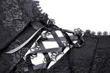 Frayed Fate: Gothic Ruffled Collar Dress