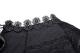 Frayed Fate: Gothic Ruffled Collar Dress