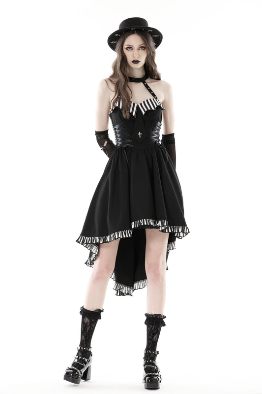 Starlight Melody - Skater Dress with Mesh Splicing