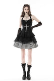 Fearless Feryn: Gothic Lolita Black with Stripes Halter Dress