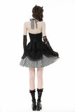 Fearless Feryn: Gothic Lolita Black with Stripes Halter Dress