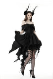 Twilight Serenade - Gothic Dress with Tiered Skirt