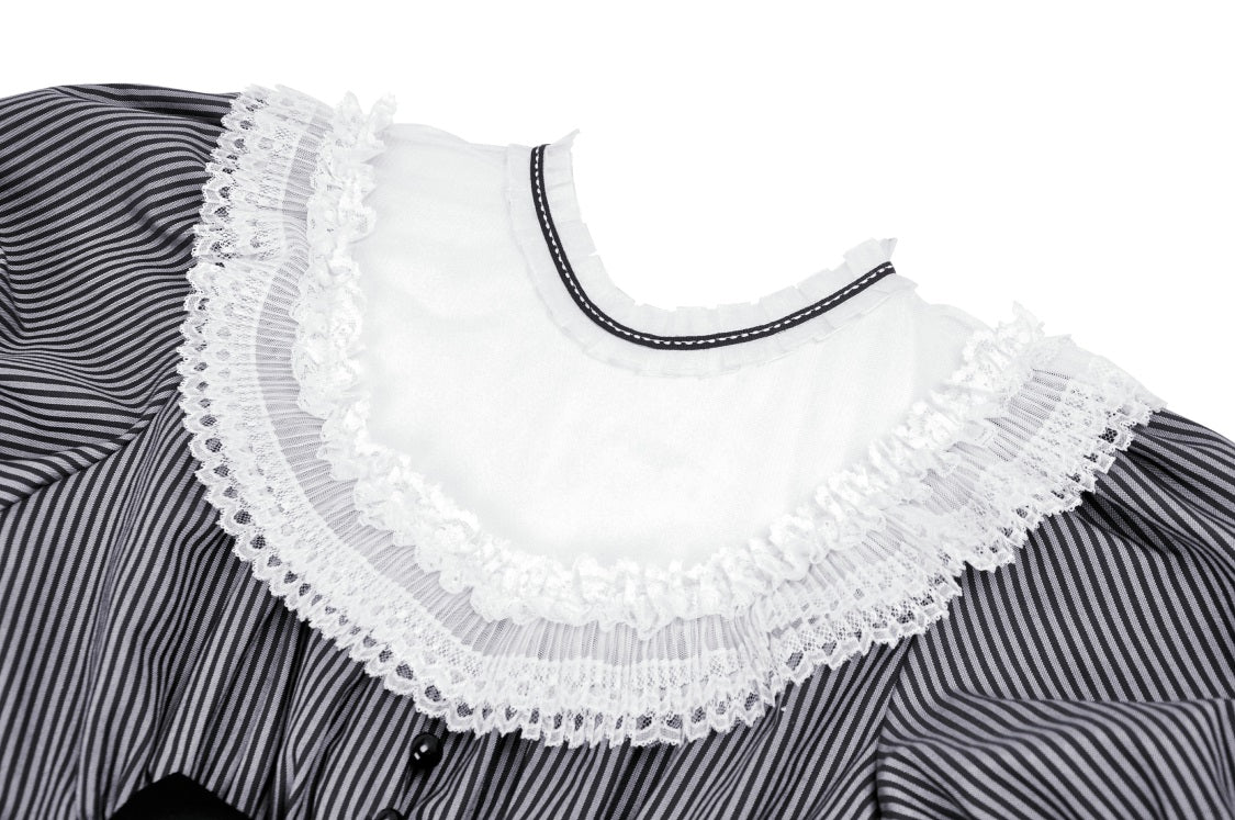 Lolitian's Version: Gothic Lolita Striped Dress – Dark in Love Lolitian's Version: Gothic Lolita Striped Dress – Dark in Love