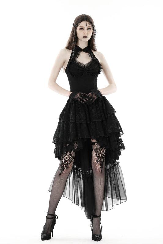 Juliette is Dead: Romantic Gothic Black Halter Dress