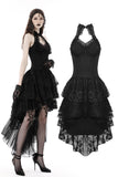 Juliette is Dead: Romantic Gothic Black Halter Dress