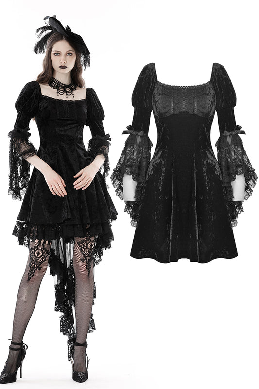 Lady Victoria: Victorian Gothic Black Velvet Dress