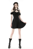 Barbie in Black: Gothic Collar Strap Dress