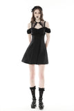 Barbie in Black: Gothic Collar Strap Dress