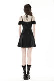 Barbie in Black: Gothic Collar Strap Dress