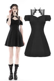 Barbie in Black: Gothic Collar Strap Dress