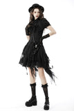 Obsidian Regalia : Victorian Gothic Frilly Blouse Top