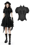 Obsidian Regalia : Victorian Gothic Frilly Blouse Top