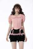 Sweet Death-Doll Collar Princess Shirt with Puffed Sleeves