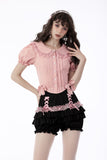 Sweet Death-Doll Collar Princess Shirt with Puffed Sleeves